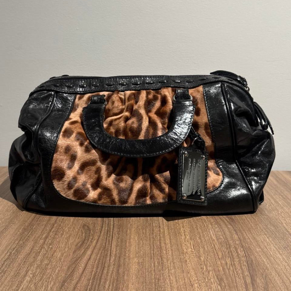 dolce & gabbana miss romantique leopard calf hair bag