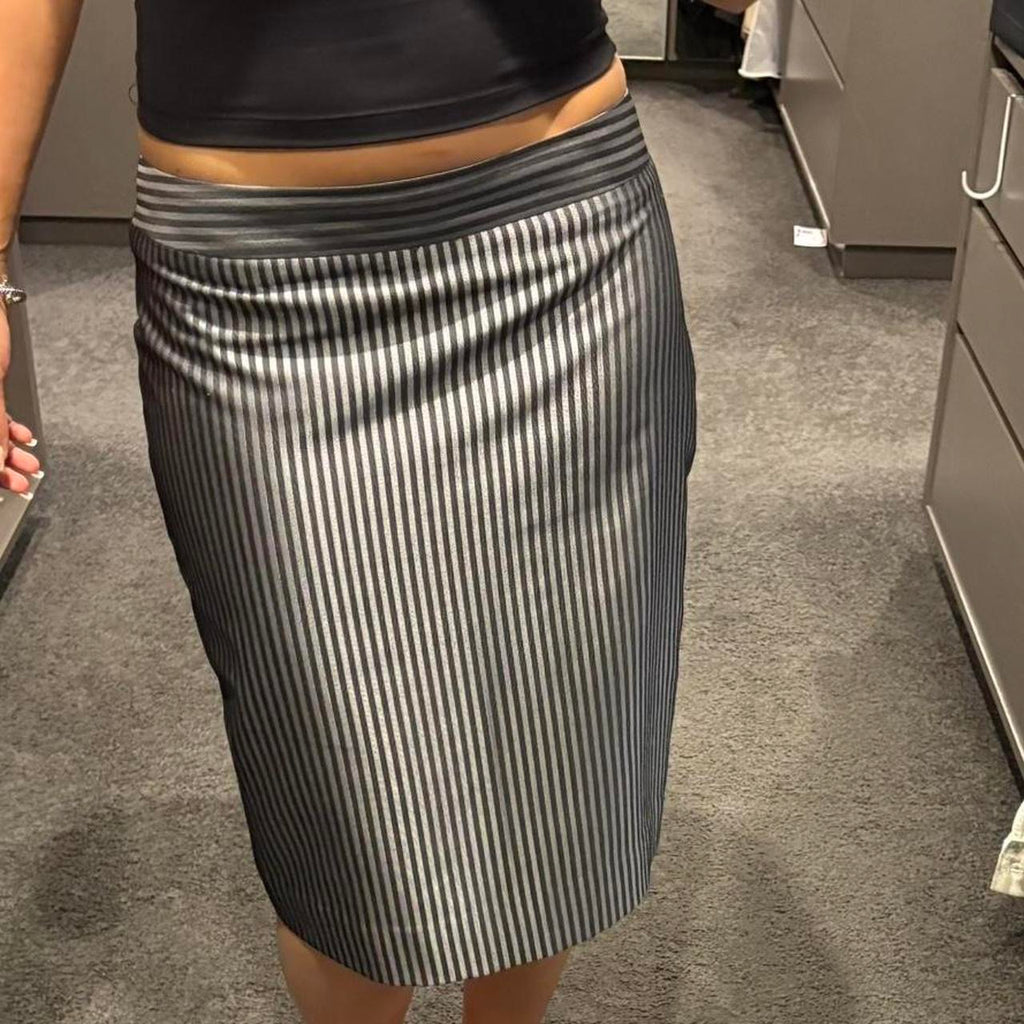 deadstock vintage pinstripe midi skirt